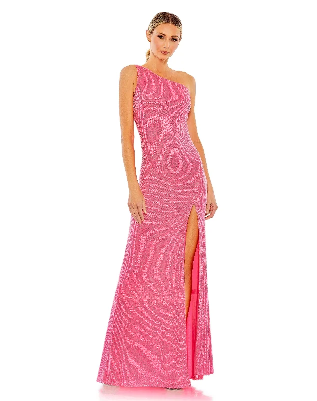 Women's Casual Attire Hot Pink 6 Mac Duggal 26990 Prom Long One Shoulder Gown Sale