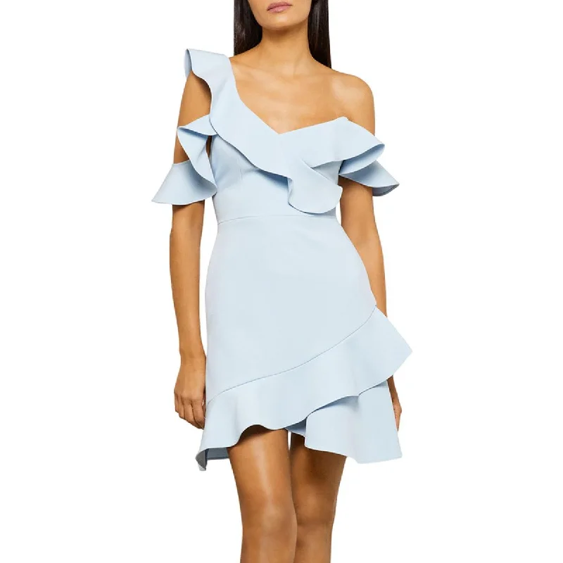 Women's Classic Attire BCBG Max Azria Malik Women's Asymmetrical Ruffled Off The Shoulder Mini Dress