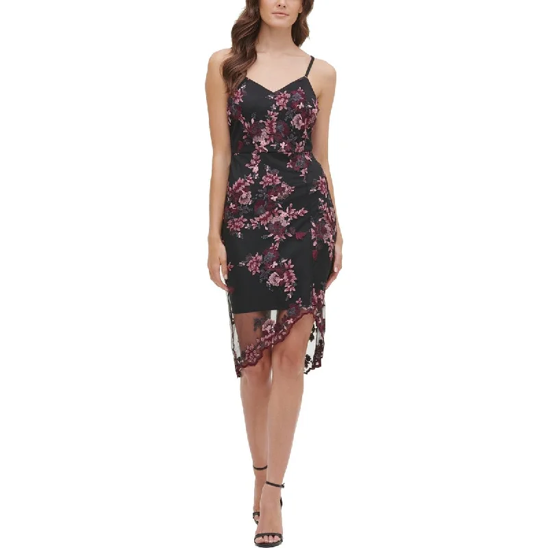 Women's Comfortable Apparel Guess Womens Lace Floral Cocktail And Party Dress