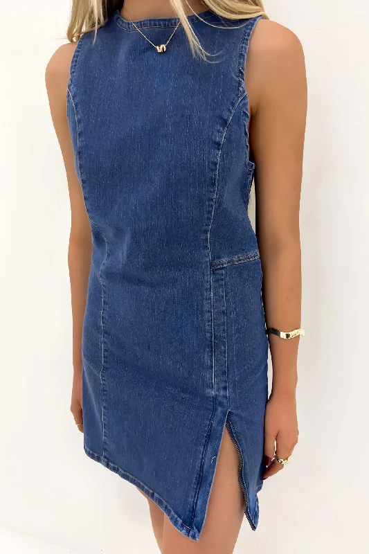 Women's Tailored Outfit Taree Denim Mini Dress Indigo