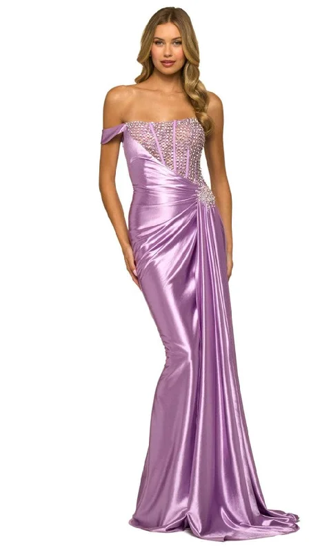 Women's Clothing Apparel Sherri Hill 55367 - One-Sleeve Off-Shoulder Prom Gown