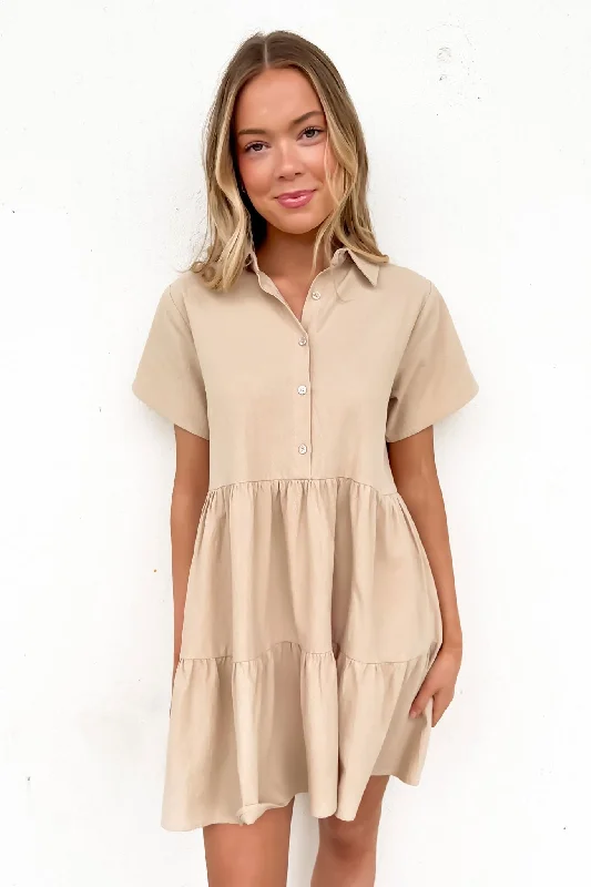 Plus-Size Women's Clothing Koda Mini Dress Tan