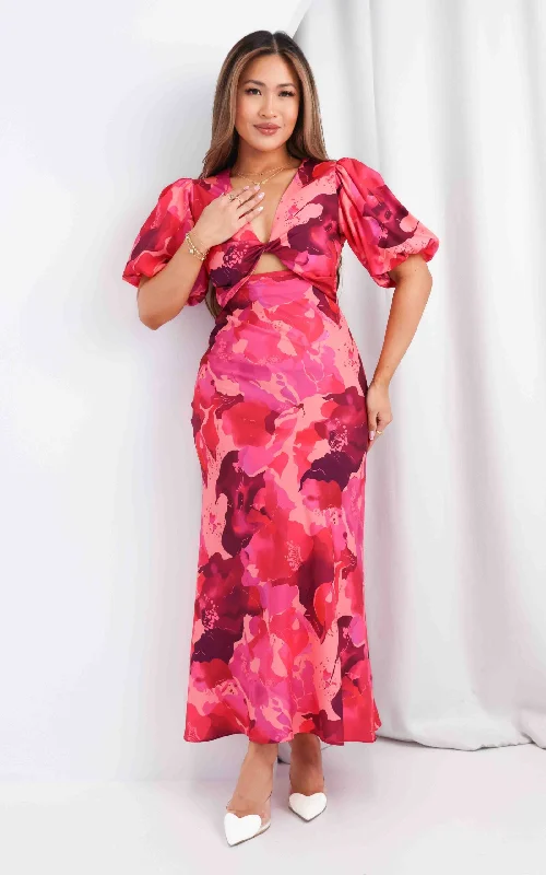 Comfortable Women's Apparel Kamala Maxi Dress - Pink Floral