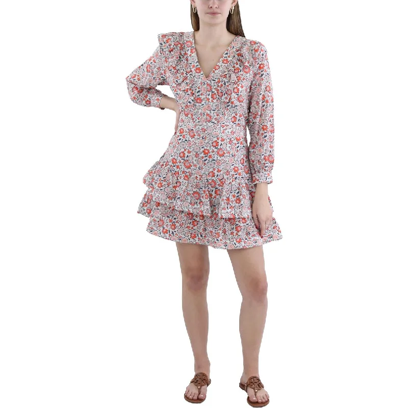 Women's Plus-Size Clothes Ivy Womens Silk Blend Floral Mini Dress