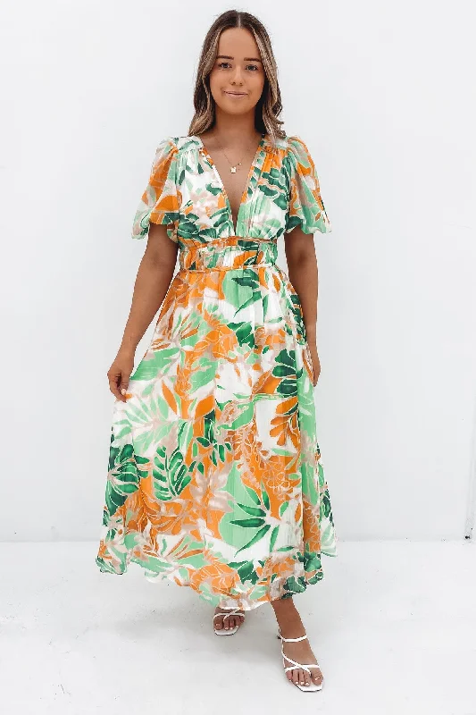 Women's Everyday Garments Marcus Midi Dress Green Miami Floral