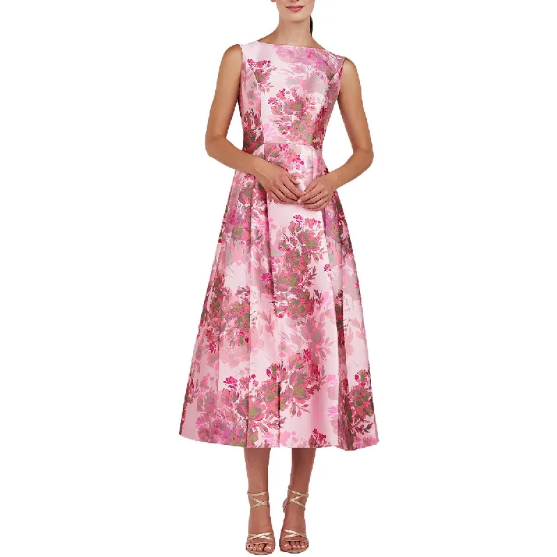 Women's Stylish Professional Apparel Kay Unger New York Womens Floral Print  Cocktail And Party Dress