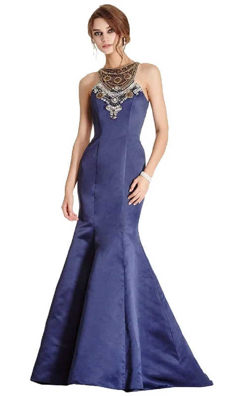 Women's Clothes And Garments Aspeed Design - Ornate Halter Neck Trumpet Evening Gown