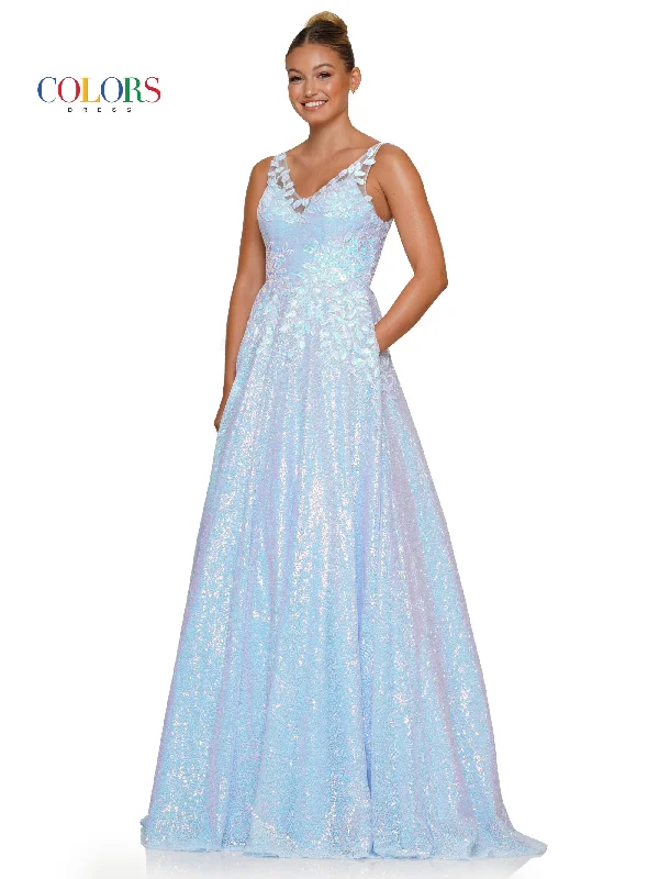 Women's Vintage-Inspired Outfit Colors 3246 Long Sleeveless Sequin Prom Ball Gown