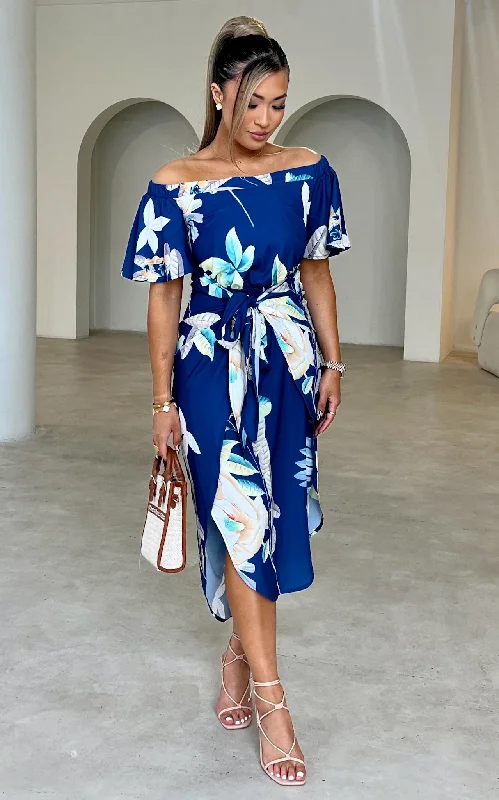 Women's Elegant Garments Penelope Wrap Dress - Blue Floral