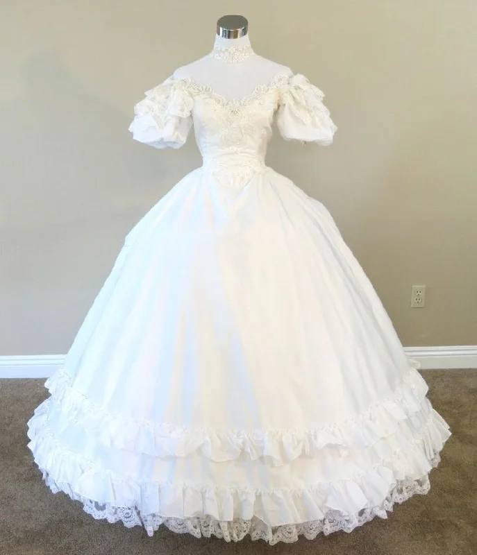 Women's Luxury Apparel A Line Ball Gown white princess wedding dress        S6284