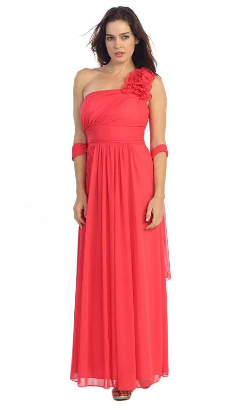 Women's Stylish Vacation Attire Eureka Fashion - 2005 Ruffled Shoulder Affordable Prom Gown