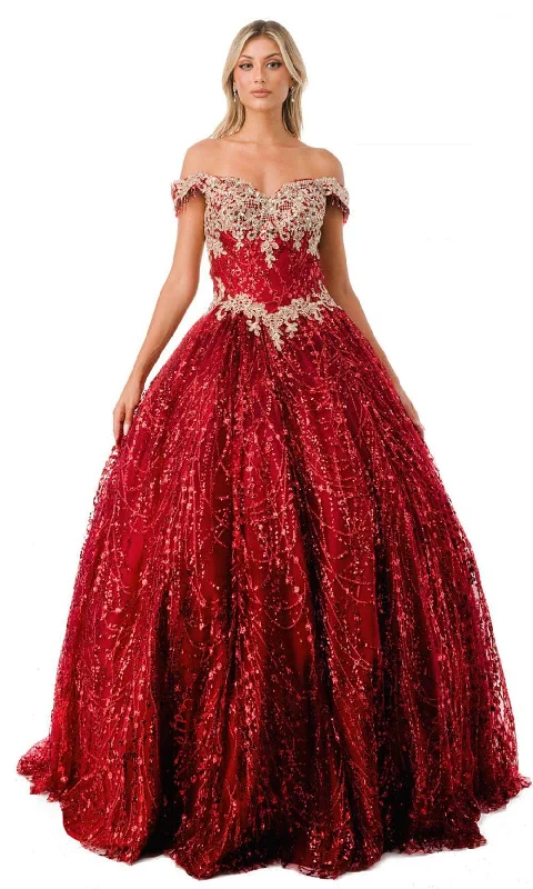 Women's Night-Out Clothes Trevi Collection L2364 - Sweetheart Lace-Up Glitter Ballgown