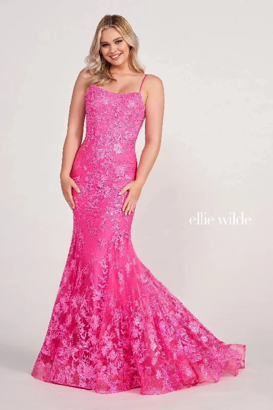 Comfortable Lounge Clothing Ellie Wilde EW34009 Beaded Mermaid Long Formal Prom Gown