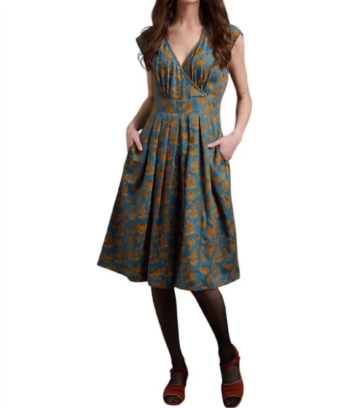 Chic Women's Garments Lucille Dress In Teal Floral