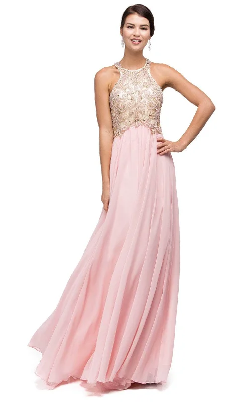 Women's Travel Garments Dancing Queen 9776 - Illusion Racer Back A-Line Prom Gown