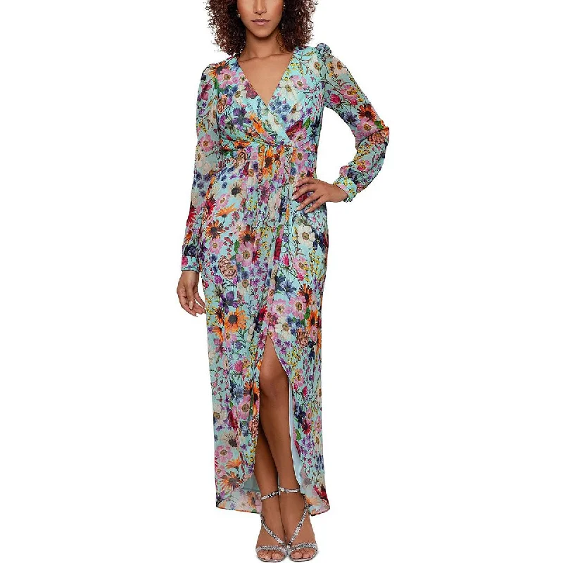 Women's Activewear Attire Betsy & Adam Womens Chiffon Floral Maxi Dress