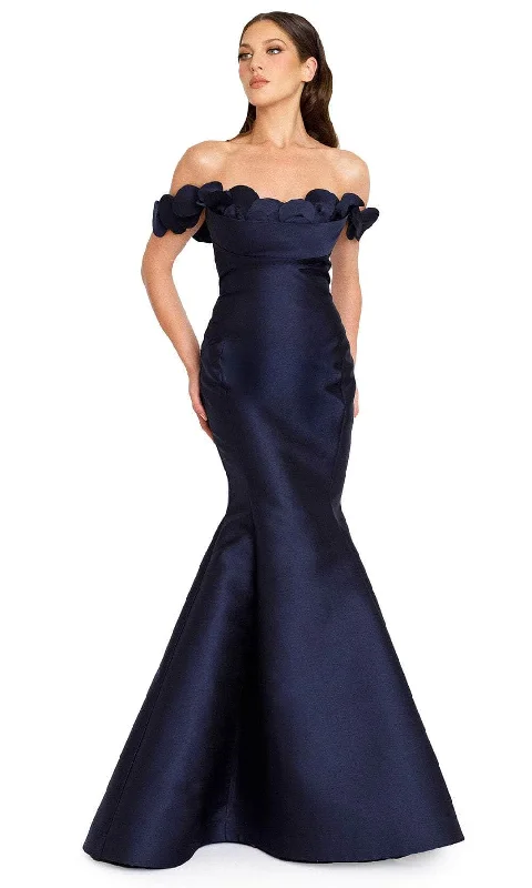 Comfortable Lounge Clothing Nicole Bakti 7273 - Appliqued Off Shoulder Evening Gown