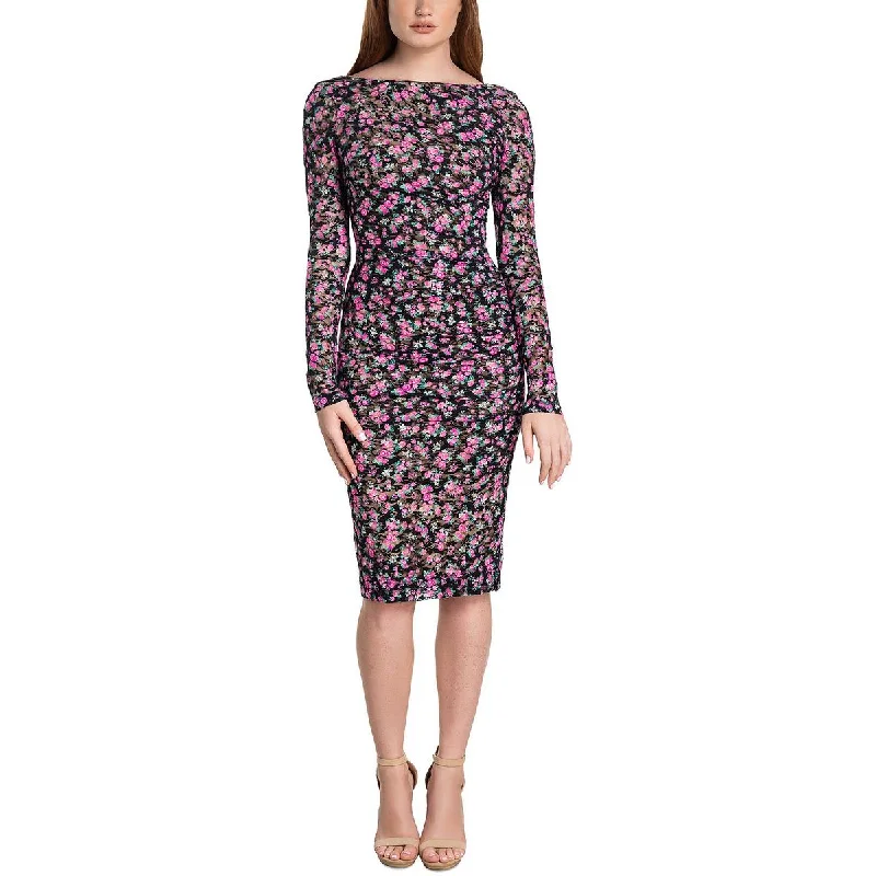 Women's Travel Garments Dress The Population Womens Floral Ruched Midi Dress