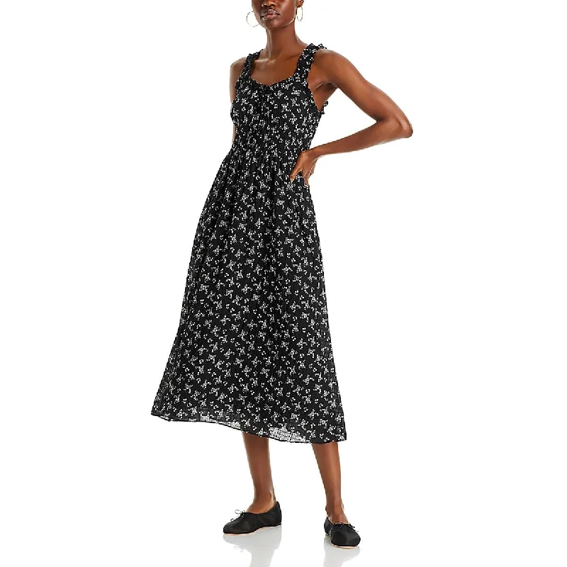 Women's Everyday Attire Womens Floral Print Square Neck Maxi Dress