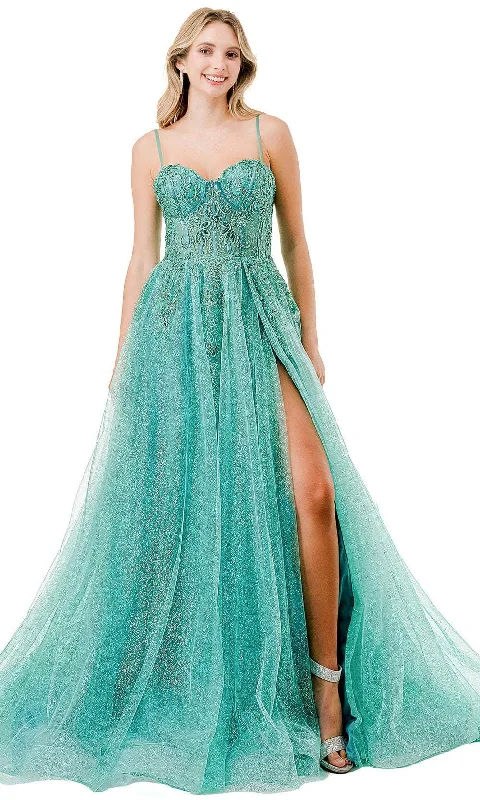 Women's Activewear Apparel Trevi Collection L2846B - Glitter Embellished Sweetheart Evening Gown