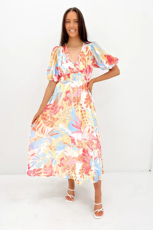 Women's Athleisure Apparel Marcus Midi Dress Miami Floral