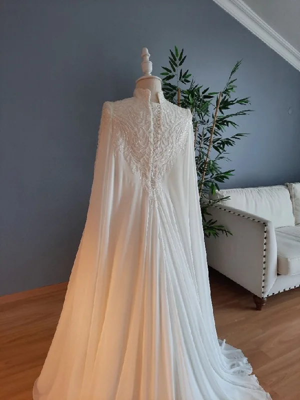 Women's High-Fashion Garments Muslim Wedding Party Gowns Long Wedding Dress For Women      S6519