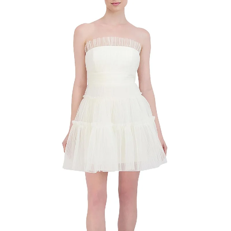 Women's Trendy Casual Outfit BCBG Max Azria Women's Strapless Ruffled Tulle Flared Mini Dress