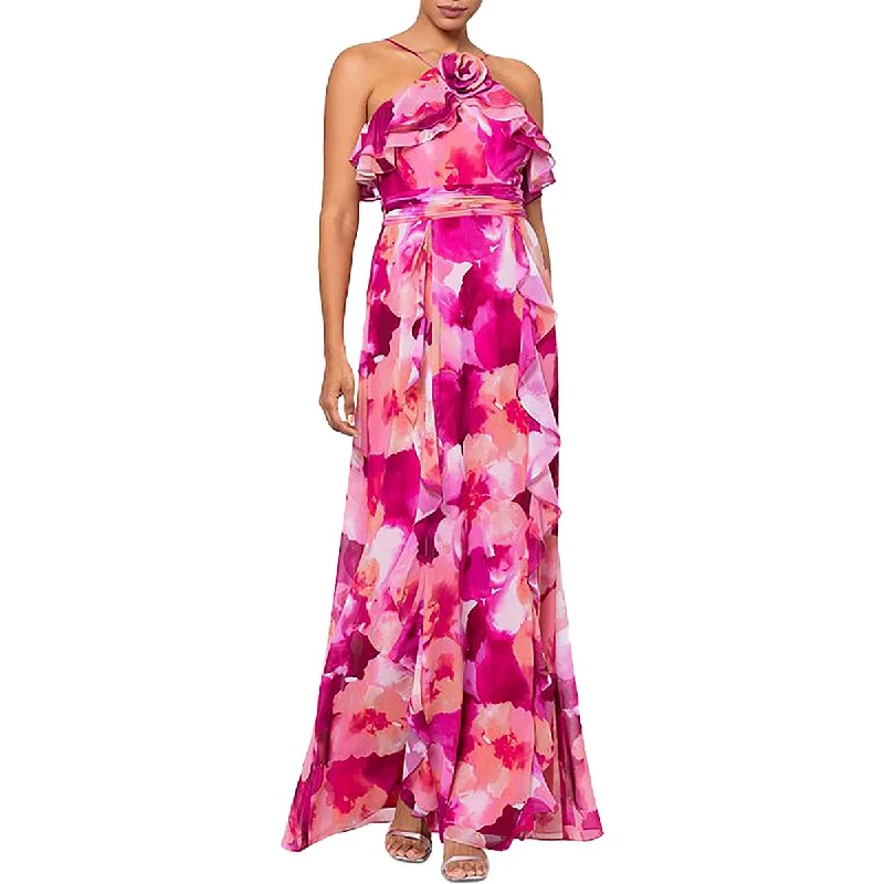 Women's Holiday Clothing Womens Chiffon Floral Maxi Dress