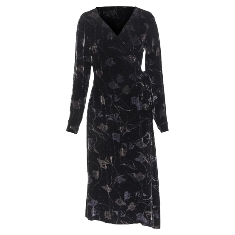 Women's Clothes And Apparel Sets Diane von Furstenberg floral print velvet wrap dress robe