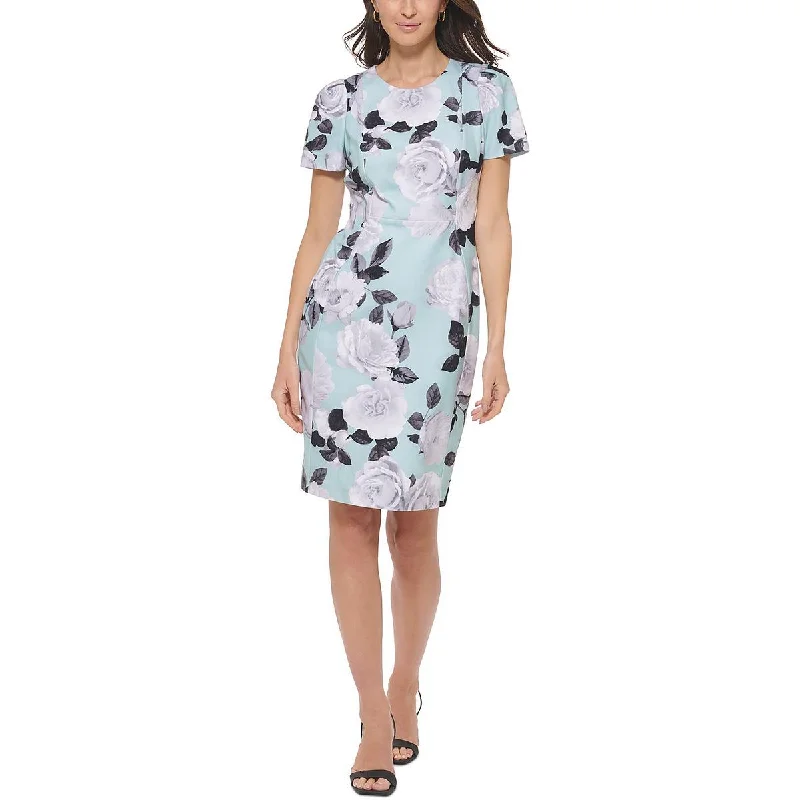 Women's Elegant Formal Outfit Calvin Klein Womens Floral Knee Length Midi Dress