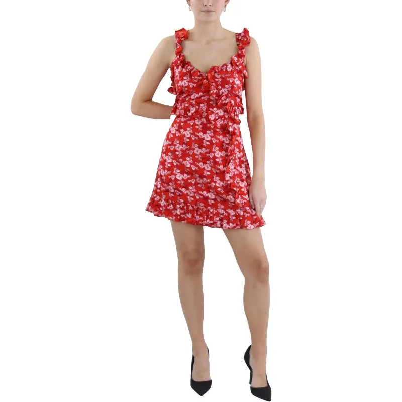 Women's Formal Apparel French Connection Womens Elianna Floral Print Mini Cocktail And Party Dress