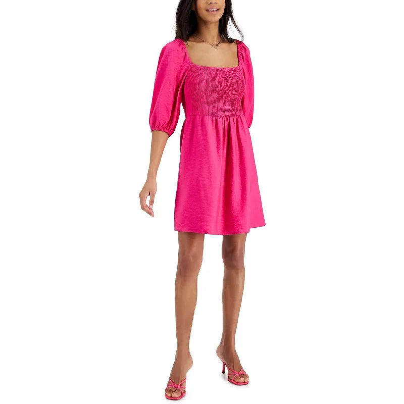 Women's Formal Apparel Bar III Womens Puff Sleeve Mini Mini Dress