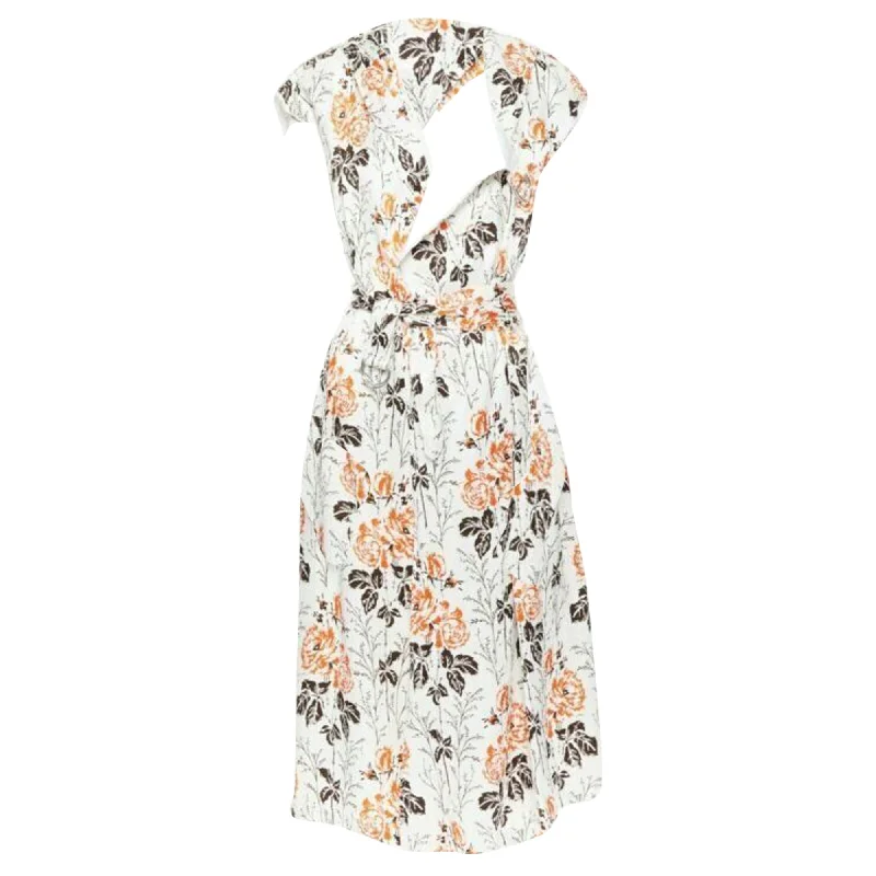 Classic Women's Clothing Styles Victoria Beckham floral cut back dress