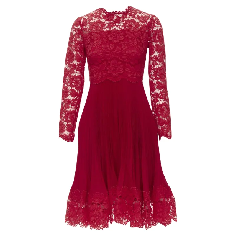 Charming Everyday Clothing For Women Valentino Garavani floral lace pleat skirt dress