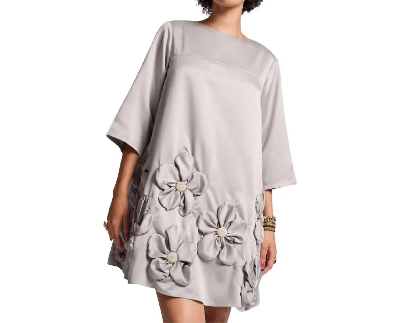 Women's Clothing Sets Edie Floral Mini Dress In Silver