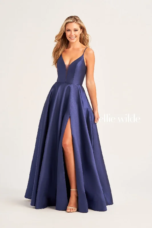 Women's Clothing For Everyday Wear Ellie Wilde EW35232 Prom Long Formal Slit Pocket Ball Gown