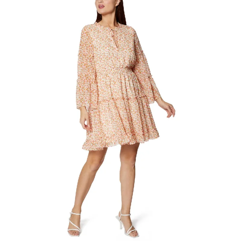 Women's Stylish Casual Garments BCBGeneration Women's Ruffled Floral Print 3/4 Sleeve Mini Dress