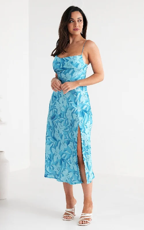 Women's Vacation Garments Cannes Maxi Dress - Blue Floral