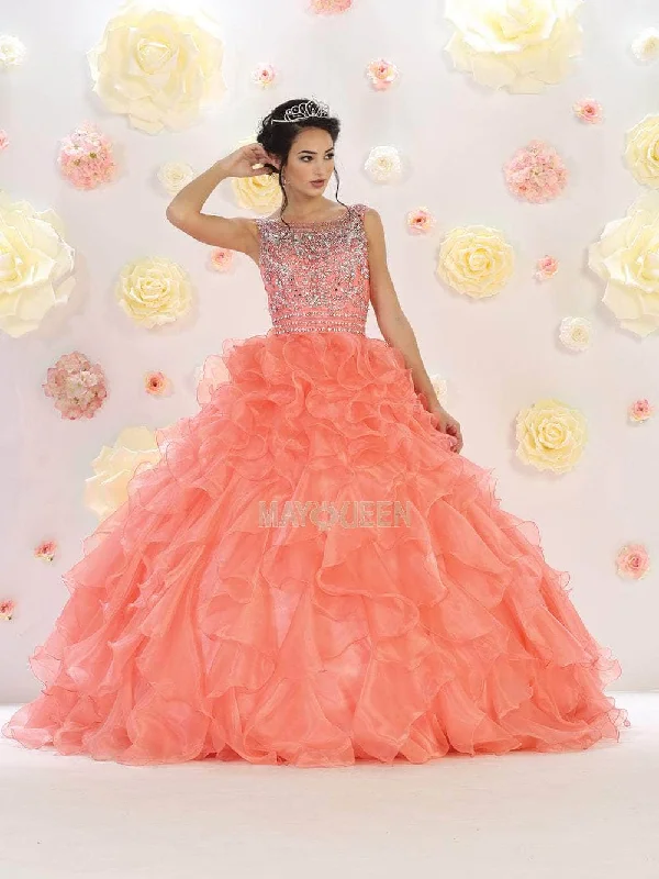 Women's Outfit For The Office May Queen LK56 - Ruffled Tulle Skirt Ballgown