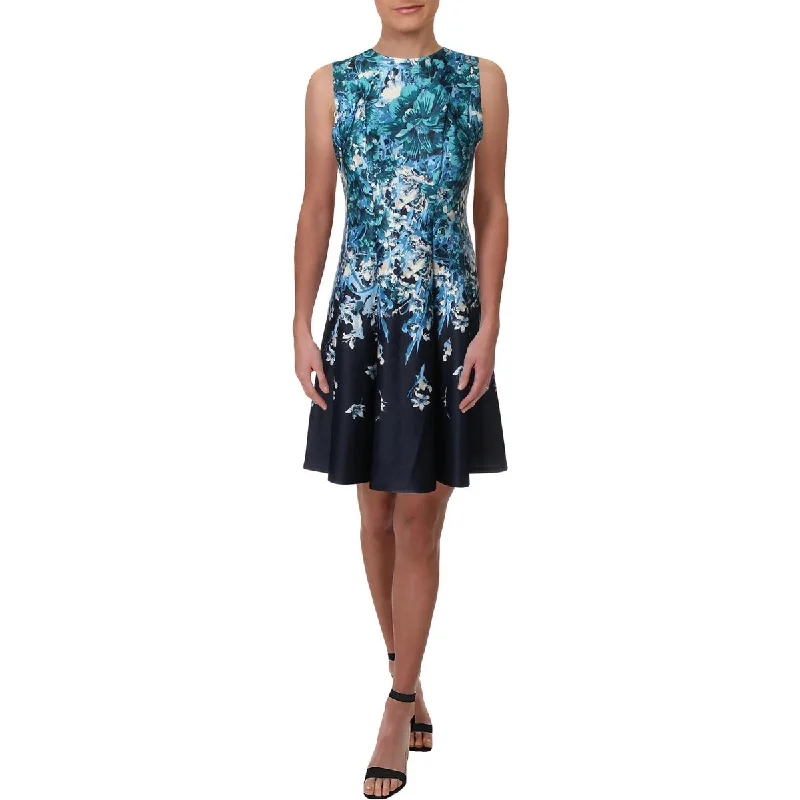 Women's Activewear Apparel Gabby Skye Womens Floral Fit & Flare Cocktail And Party Dress