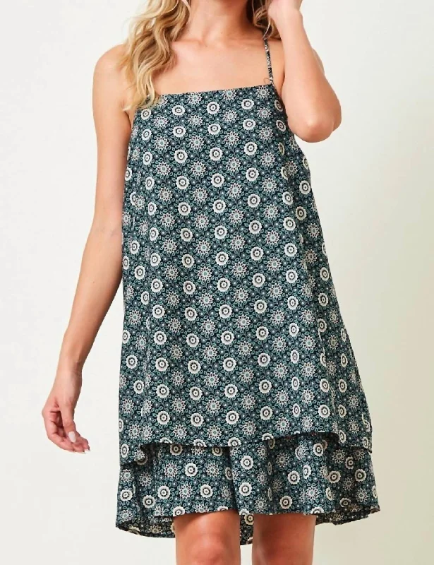 Women's Holiday Apparel Printed Shift Dress In Navy Floral