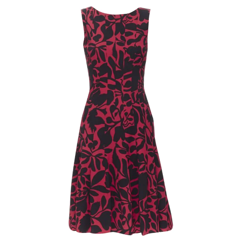 Chic Women's Outfit Oscar De La Renta floral print panelled f dress