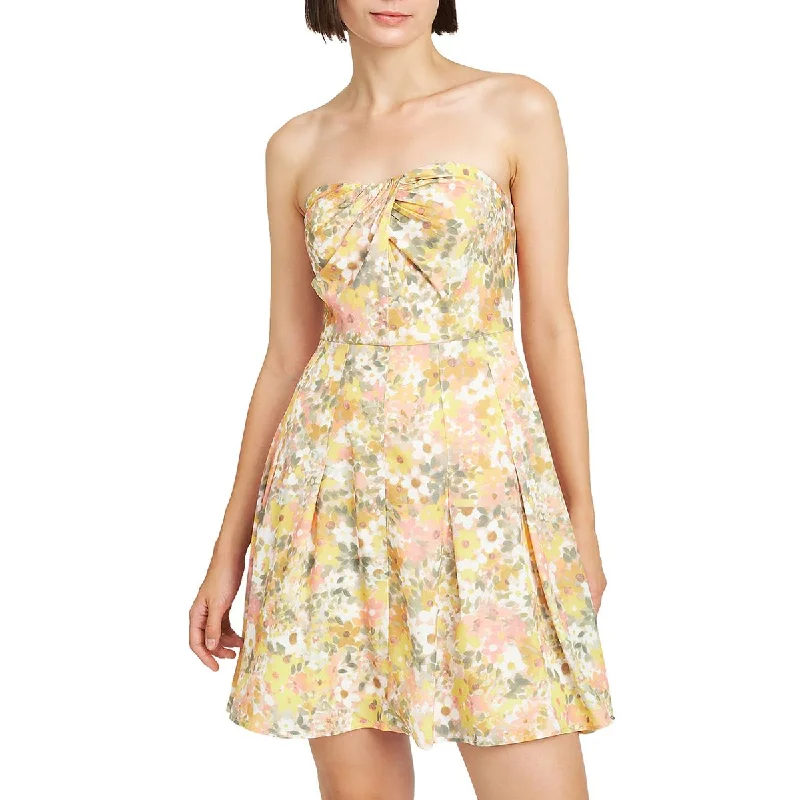 Women's Professional Attire En Saison Womens Kasey Floral Print Short Fit & Flare Dress