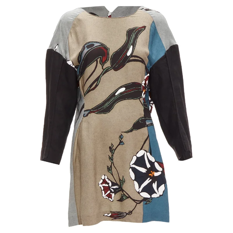 Women's Clothing And Garments Sets Marni multicolour floral print back crast dropped sleeve dress