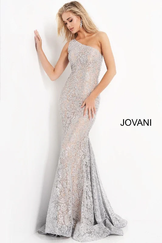 Women's Outfit Jovani 00353 One Shoulder Long Prom Formal Lace Gown Sale