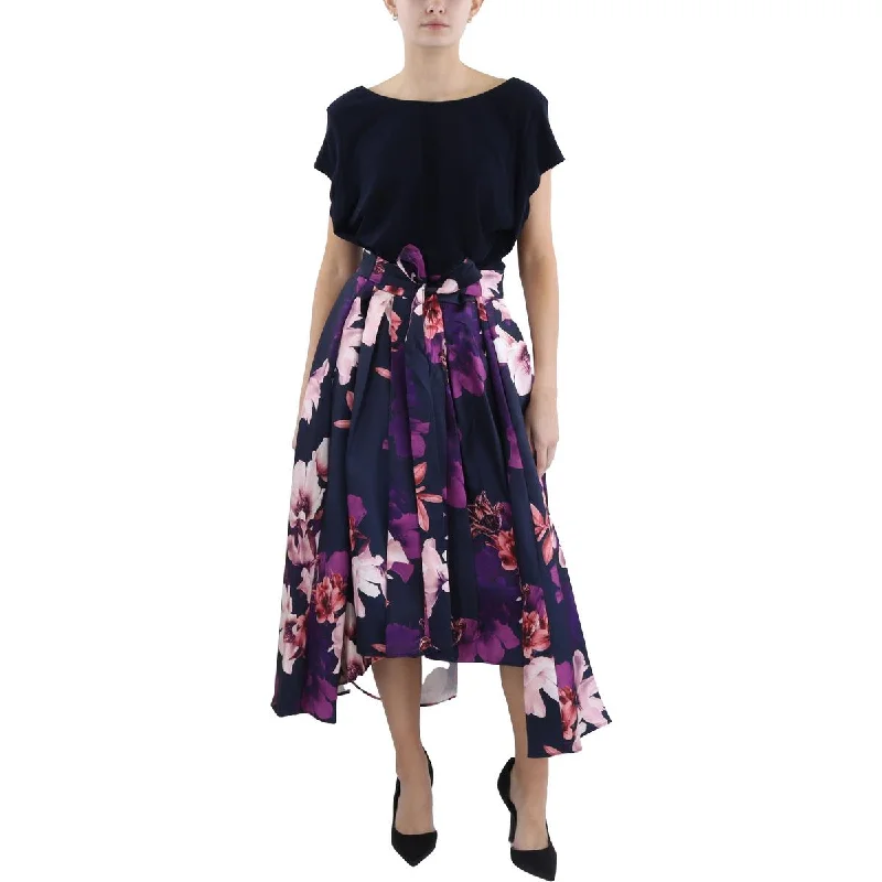 Fashionable Women's Clothing Womens Hi-Low Floral Print Fit & Flare Dress