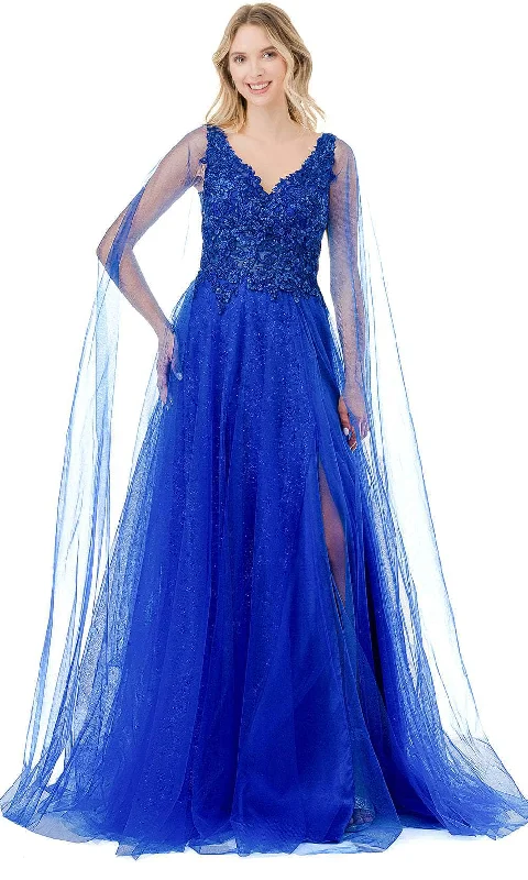 Women's Functional Outdoor Garments Trevi Collection L2906T - Embroidered A-Line Prom Gown