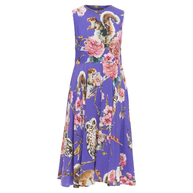 Women's Transitional Apparel Dolce Gabbana squirrel garden floral print cocktail dress