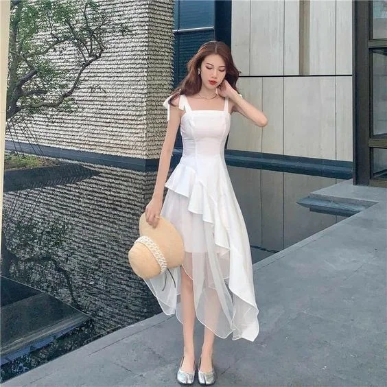 Women's Outdoor Activity Garments White Simple Wedding Party Dress, White Short Prom Dress Graduation Dress     S3376