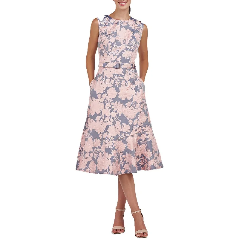 Women's Resort Apparel Kay Unger New York Womens Floral Knee-Length Cocktail And Party Dress